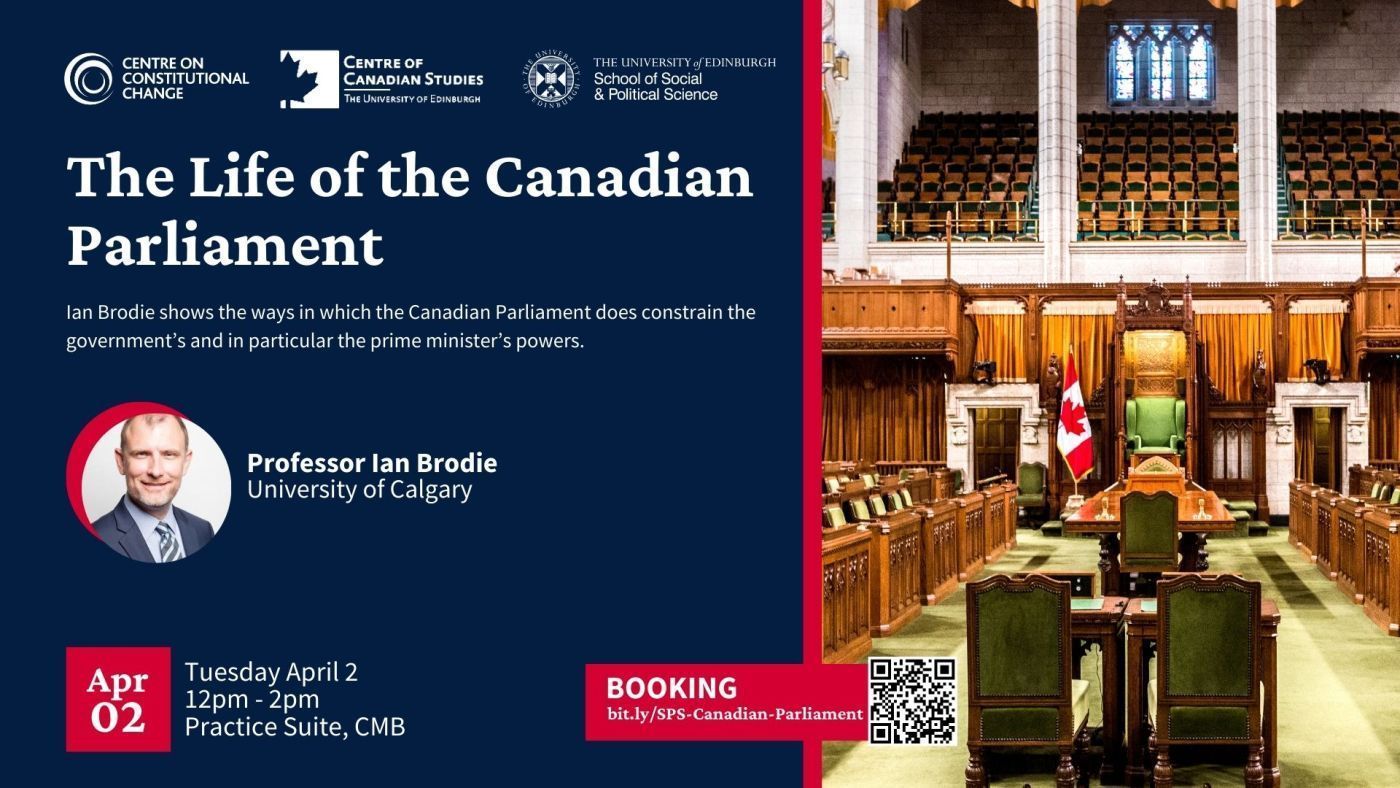 Flyer for event ‘The Life of the Canadian Parliament’